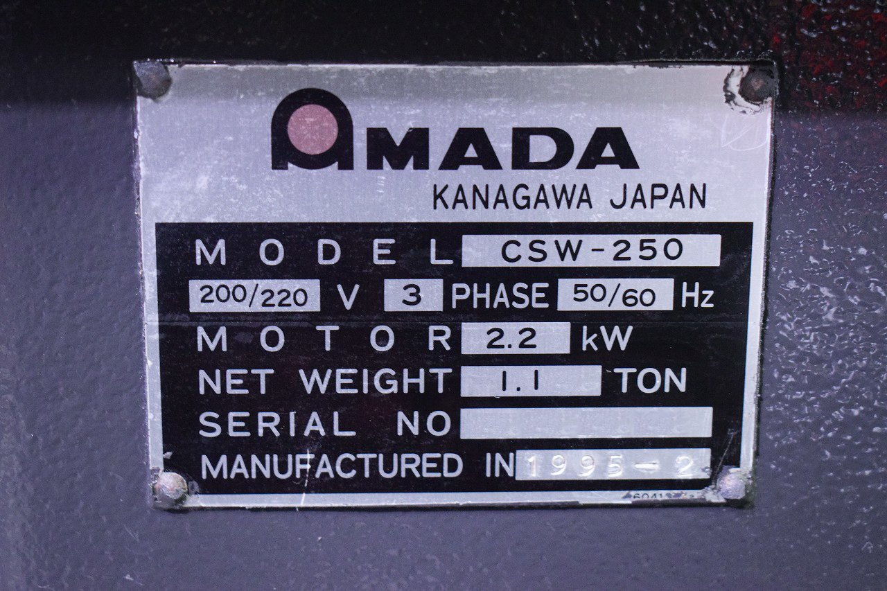 【AMADA】CSW-250 ターンテーブル付き　ブレード状態良好